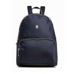 Tommy Hilfiger für Damen. AW0AW15641 TH Emblem Abzeichen Rucksack blau (OSFA), Lässig, Recyceltes Nylon, Marine