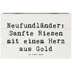 Mr. & Mrs. Panda Dekokiste 19 x 12 cm Spruch Neufundländer Liebe - Weiß - Geschenk, fürsorglich, (1 St) weiß
