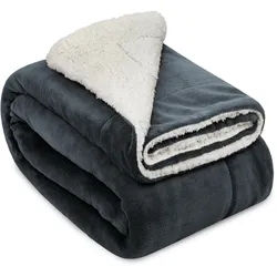 Beautissu Decke Alina 150/200 cm Anthrazit/Weiß , Textil , 150x200 cm , Heimtextilien, Wohntextilien, Decken, Kuscheldecken