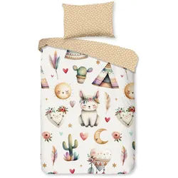 good morning Babybettwäsche Luz, Renforcé, 2 teilig, Baumwolle, Renforcé, 2 Teilig, Wendeoptik, Kind, Baby, Tiere, Sand beige