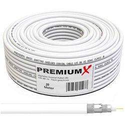 PremiumX 20m BASIC Koaxialkabel 135dB 4-fach CCS SAT Kabel Antennenkabel TV-Kabel