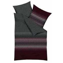 Kaeppel Bettwäsche , Weinrot , Textil , Graphik , 140x200 cm , bügelleicht , Heimtextilien, Bettwäsche & Leintücher, Bettwäsche, Satin-Bettwäsche