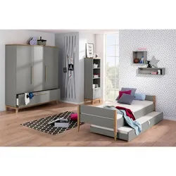 Paidi Bett , Grau, Eichefarben , Holz, Holzwerkstoff , Eiche , massiv , 90x200 cm , Blauer Engel, Goldenes M , in verschiedenen Holzdekoren erhältlich , Schlafzimmer, Komplette Schlafzimmer und Serien, Schlafzimmerserien