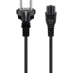 Netzanschlusskabel (Schutzkontakt), 1,8 m, Schwarz Schutzkontaktstecker (Typ F, CEE 7/7) > Gerätebuchse C5