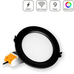 MiBoxer RGB+CCT LED Einbaustrahler rund 9W Ø138mm 2.4GHz WiFi ready FUT061 - Far...
