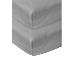 Meyco Baby Spannbettlaken Uni Grey, Jersey, Gummizug: Rundum, (2 Stück), 40x80/90cm grau 40 cm x 90 cm