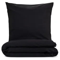 Blumtal Bettwäsche 2-teilig, 140/200 cm & 40/80 cm, Schwarz , Textil , Rechteckig , 140x200 cm , Oeko-Tex® Standard 100 , Heimtextilien, Bettwäsche & Leintücher, Bettwäsche