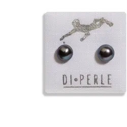 Adelia ́s Paar Ohrstecker Damen Perlenschmuck 925 Silber Süsswasser Perlen Ohrstecker, Damen Perlenschmuck schwarz