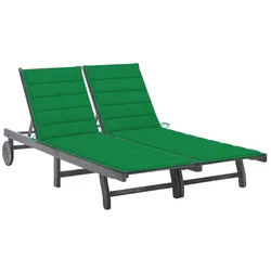 vidaXL Gartenliege 200 x 123 x 85 cm Doppelliege Gartenliege 2-Personen Sonnenliege Rolle grau