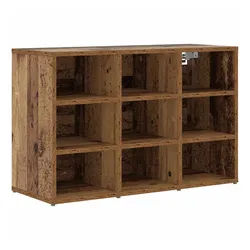 vidaXL Schuhschrank 77,5 x 30 x 51 cm Schuhschrank mit Regal mit Speicher Altholz 103x30x5 braun
