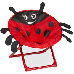 Relaxdays Moonchair , Rot , Textil, Metall, Kunststoff , Tiere , 50x47x48 cm , Kinder- & Jugendzimmer, Kindermöbel, Kindersitzmöbel & -tische, Kindersessel & -sofas