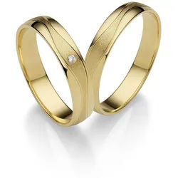 Trauring FIRETTI "Schmuck Geschenk Gold 375 Hochzeit Ehering "LIEBE" Gr. 57, gold (gelbgoldfarben), Fingerringe, Damen, 57, ohne Brillant, Gelbgold 375, 4mm, Trauring, Made in Germany, wahlweise mit oder ohne Brillant