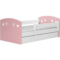 Raumhirsch Furniture Kinderbett Julia mit Schublade und Matratze Hellrosa 90/65/144 , Holzwerkstoff , Rechteckig , 80x140 cm , Babymöbel & Kindermöbel, Kinderzimmer & Jugendzimmer, Kinderbetten