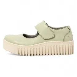 Art für Damen. 1151411IC003_0G3 Lederschuhe 1514 Brighton lindgrün (42), 3 bis 5 cm, Klettverschluss, Lässig