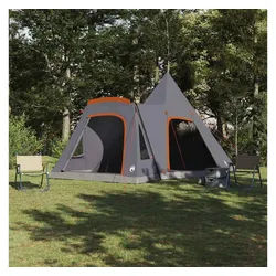 vidaXL Tipi-Zelt, Teepee Zelt mit Dach Grau und Orange 545 x 450 x 295 cm grau