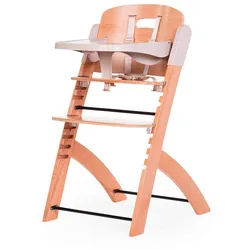 Childhome Hochstuhl , Baltimorefarben, Perlmutt , Holz, Kunststoff , Buche , 45x86x53 cm , Essbrett verstellbar, Fußstütze verstellbar, Sitzfläche verstellbar, Essbrett abnehmbar, höhenverstellbar, 5-Punkt-Gurt, Tablett , Füttern