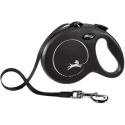 FLEXI New Classic Leine schwarz S 5m bis zu 15kg- Gurt
