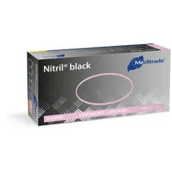 Meditrade Nitril® black Untersuchungs- und Schutzhandschuhe, Latexfreie Einmalhandschuhe aus Nitrilbutadienkautschuk, 1 Packung = 100 Stück, Größe XL