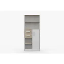 Deine Möbel 24 Regal Miki 05 Korpus Weiß | Griffe Weiß , Holzwerkstoff , 80x187x33 cm , Babymöbel & Kindermöbel, Babyzimmer, Babyregale & Kinderregale