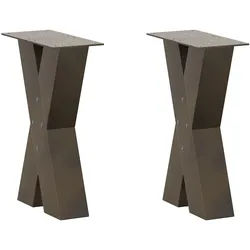 vidaXL Couchtischbeine X-Form 2 Stk. Naturstahl 28x(42-43) cm Stahl