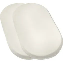 REDBEST Spannbettlaken Baby-Spannbettlaken "San Francisco" 2er-Pack, Jersey, Gummizug: Rundumgummi, (1 Stück), Single-Jersey weiß 40 cm x 70 oval cm