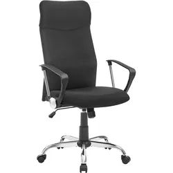 Boxxx Drehstuhl , Schwarz, Chromfarben , Textil , Drehkreuz , 63x110-120x63 cm , Typenauswahl, Sitzfläche 360° drehbar, ergonomische Rückenlehne , Büromöbel, Büromöbel-Sets & Büromöbel-Serien, Büromöbelserien