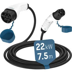 ANS 1900-0120 - Typ 2 Kabel, für E-Fahrzeuge, 22 kW, 32 A, 3 Phasen, 7,5 m, mit