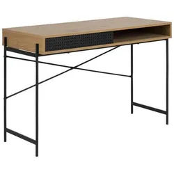 Mid.you Schreibtisch , Schwarz, Eichefarben , Metall, Holzwerkstoff , 50x75x110 cm , Reach , Büromöbel, Schreibtische, Schreibtische