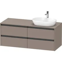 Duravit Ketho.2 Konsolenwaschtischunterbau wandhängend Basalt Matt 1400x550x568 mm - K24898R43430000 K24898R43430000