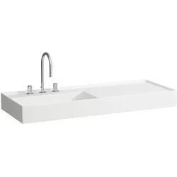 LAUFEN Kartell Waschtisch 8133320001581, 120x46cm, weiß, Ablage rechts, 3 Hahnlöcher, Saphirkeramik