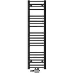 LuxeBath ECD Germany Badheizkörper Mittelanschluss 300×1400 mm Anthrazit, gerade, Thermostat-Set (Universal/Eck/Durchgang)
