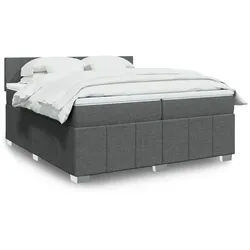 vidaXL Boxspringbett, Boxspringbett mit Matratze Dunkelgrau 200x200 cm Stoff