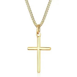 Elli Kette mit Anhänger Kreuz Anhänger 925 Sterling Silber, Kreuz goldfarben