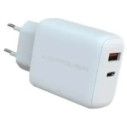 LC Power 45W USB-C, USB-A GaN-Ladegerät, weiß