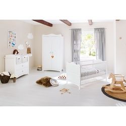 Pinolino® Babyzimmer-Komplettset »Florentina«, (Set, 3 St., Kinderbett, breite Wickelkommode und 2-türigem Kleiderschrank), breit; mit Kinderbett, Schrank und Wickelkommode; Made in Europe Pinolino® weiß weiß