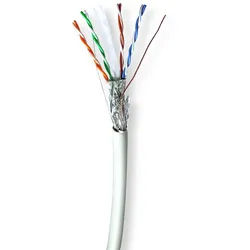 Nedis Netzwerk-Kabel Rollen - CAT6 - Solid - S/FTP - Reines Kupfer - 305.0 m - Innenbereich - Rund - LSZH - Grau - Pull Box - ausziehbar