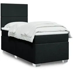 vidaXL Boxspringbett, Boxspringbett mit Matratze Schwarz 80x200 cm Stoff