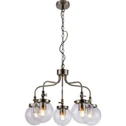 Pendelleuchte , Schwarz, Goldfarben , Metall , 55x80x55 cm , RoHS, Europäischer Sicherheitsstandard , einfach zu transportieren , Lampen & Leuchten, Leuchtenserien