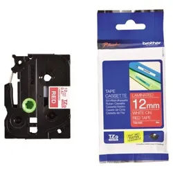 Brother Druckerband P-touch Schriftband TZe-435 12mm x 8m weiß/rot laminiert selbstklebend