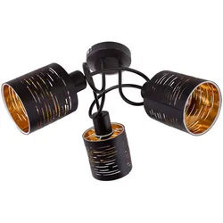 Decken Lampe Muster Ess Zimmer Spot Rondell Gold FERNBEDIENUNG im Set inkl. RGB LED Leuchtmittel
