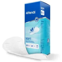 Attends SOFT Inkontinenzeinlagen, Hygieneeinlagen für Erwachsene, Nr. 0 - ultra mini, 1 Packung = 28 Einlagen, Länge: 20,5 cm