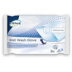 TENA WET Wash Glove parfümfrei 15x23 cm blau 8 St