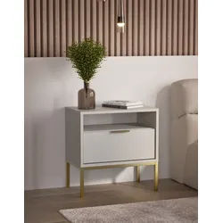 Raumhirsch Furniture Nachttisch Austin 50x40x45 cm (Einzelmöbel, Nachttisch mit 1 Schublade und offenem Ablagefach), modernes Design, elegant & funktional, hochwertige Verarbeitung
