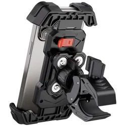 LuxusKollektion Handy-Halterung Handyhalterung Motorrad Fahrrad Lenker Vibrationsgedämpft Schwarz