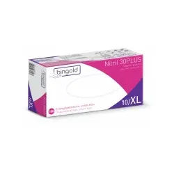 BINGOLD Nitril 30PLUS Einweghandschuh, violettblau, Besonders geeignet für die Verwendung mit Lebensmitteln, puderfrei, 1 Packung = 100 Stück, Größe XL