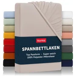 Blumtal Spannbettlaken 140/190/30 cm Taupe , Textil , 140x190 cm , Oeko-Tex® Standard 100 , Heimtextilien, Bettwäsche & Leintücher, Leintücher, Bettlaken