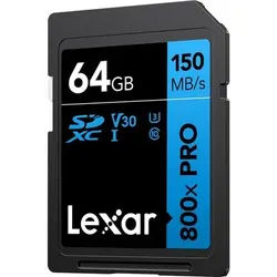 Lexar SDXC PRO Blue Series - 800x 150MB/s UHS-1 V10 64 GB