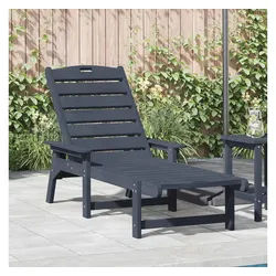 vidaXL Gartenliege, Sonnenliege Marineblau 195,5 x 53 x 98,5 cm HDPE