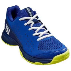 Wilson Rush Pro L Allcourt 2024 blau/gelb Kinder Tennisschuh blau 32 2/3