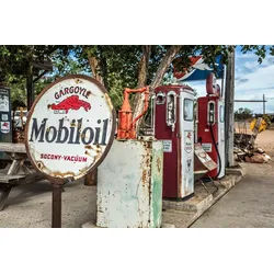 Papermoon Fototapete Alte Tankstelle bunt 4 m x 2,6 m